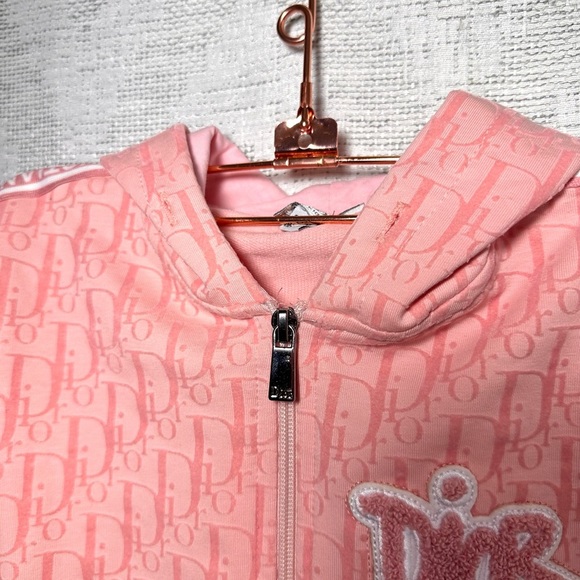 Dior Kids pink monogram logo zip up jacket size 6-7Y - Picture 5 of 10